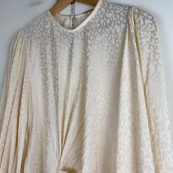 Johanna Ortiz Love Me Do Mini Dress Size 8 Cream Blouson Long Sleeve Party - Picture 7 of 14